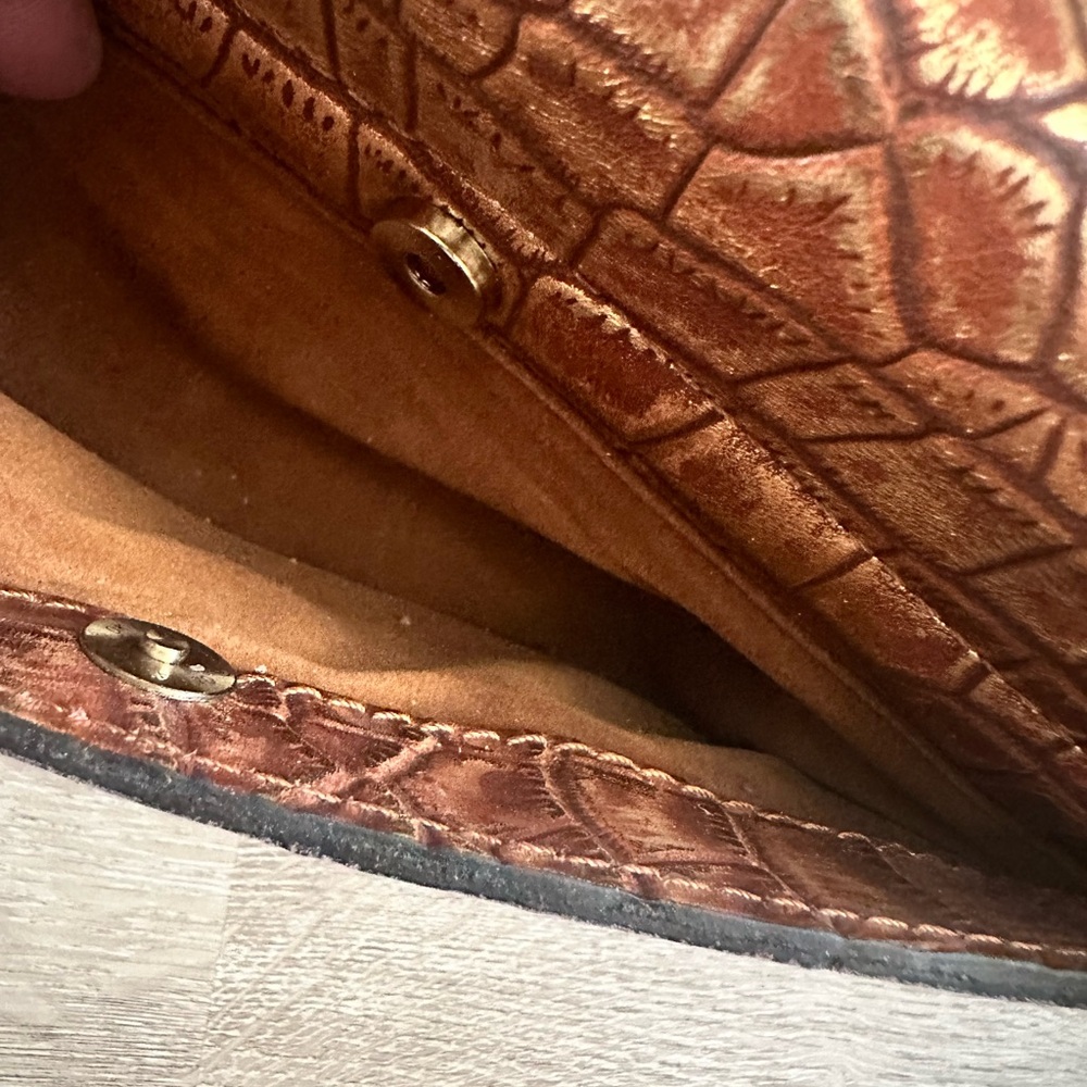 Patricia Nash Textured Brown Leather Clutch Shoulder Bag - Picture 6 of 7